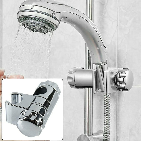 AFQH Adjustable Shower Head Holder for Slide Bar,Universal 22-25MM O.D. Rail Head Bracket Holder for Slide Bar Slider Clamp Bathroom Replacement 360 Degree Rotation Sprayer Holder