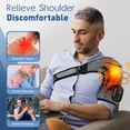 thumbnail image 4 of Heating Vibration Massage Shoulder Pad With Digital Display Controller 3-speed Heated Shoulder Wrap Portable Shoulder Massage Equipment Relieve Shoulder and Neck USB Charging, Grey, 4 of 10