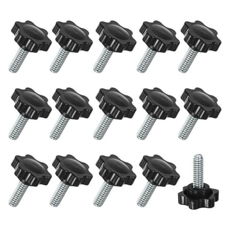 Uxcell 15-Pack Star Clamping Knobs, 1/4"x20mm Hand Tightening Screws Handle 25mm