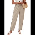 thumbnail image 3 of Pantalones de con Cordón Ajustable para Mujer, Pantalones de Playa de Verano con Cintura Elástica. Caqui XL, 3 of 10