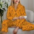 thumbnail image 6 of Honeii Fall Cute Simple Scarecrow Print Women's Pajama Sets Long Sleeve Button Down Sleepwear Nightwear Soft Pjs Lounge Sets 2PCS-X-Large, 6 of 7