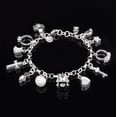 thumbnail image 7 of 925 Sterling Silver 13-Pendant Charm Bracelet Chain, Adorned with Rhinestone-Embedded Heart, Star, Cross & Moon Charms, Birthday Gift for Women with Timeless Shine for Daily Wear,, 7 of 7