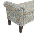 thumbnail image 2 of Homesvale Wallen 56.5"W x 24.5" H Storage Bench Ottoman with Rolled Arms for Living Room, Bedroom, Entryway, Orange & Gray Damask Pattern, 2 of 8