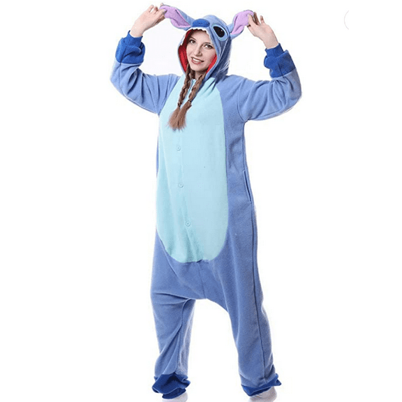 Women's Adult Animal Stitch Jumpsuit Pajamas Blue Size: Large