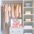 thumbnail image 6 of Foldable Fabric Storage Bin With Handle Collapsible Basket Box Storage With Lid Organizer Tulips in Full Bloom, 6 of 7