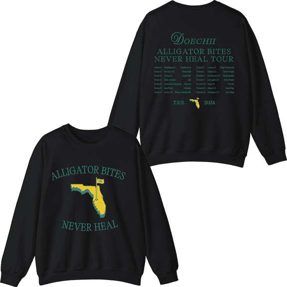 Doechii Merch Alligator Bites Never Heal Tour Sweatshirt Crewneck Unisex Rapper Long Sleeve Pullover