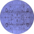 thumbnail image 1 of Ahgly Company Indoor Round Oriental Blue Traditional Area Rugs, 4' Round, 1 of 4