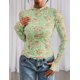 thumbnail image 2 of Camisa de Mujer PRETTYGARDEN Manga Larga de Malla Floral Verde Talla L, 2 of 8