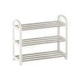 thumbnail image 2 of Uklsqma 3-Tier Shoe Rack for Entryway, Dorm & Closet | Space-Saving Plastic & Steel Shoe Organizer | White or Black | 1-Pack, 2 of 5