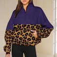 thumbnail image 1 of 2023 Chandail en Molleton de Mode pour Femmes 50 % de Rabais Liquidation Mode Automne Hiver Imprimé Léopard Décontracté Sports Col Rond Survêtements Manches Longues Col à Revers Chandails à Capuchon à Fermeture Éclair, 1 of 5