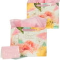 thumbnail image 3 of Christian Art Gifts Large Landscape Gift Bag for Women w/ Greeting Card & Tissue Paper Set: Great Is Thy Faithfulness - Inspirational Religious Wrapping Essential, Pink Pastel Multicolor Floral w/Gold, 3 of 4