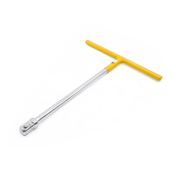 Unique Bargains Yellow Silver Tone 1/2" Square Drive T Handle Wrench Repairing Tool for Car