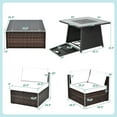 thumbnail image 4 of Costway 7 PCS Patio Furniture Set with 35" Propane Gas Fire Pit Table & Waterproof Cover Turquoise, 4 of 10