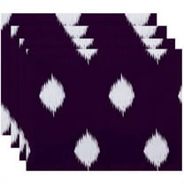 Simply Daisy 18" x 14" Hol-I-Kat Holiday Ikat Print Placemats, Set of 4