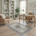 thumbnail image 2 of ODIKA Beige Vintage Cream Scroll Border Transitional Entryway for Dorm Room, Small Living Apartment, Stain Resistant Low Profile, 2 of 7