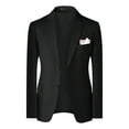 thumbnail image 4 of Cloudstyle Men's Slim Fit Notched Lapel 3-Piece Suit Set, Two-Button Single-Breasted Back Vent Formal Wear, Wrinkle-Free Polyester for Weddings & Business, 4 of 16