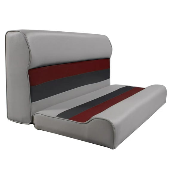 Horizon Manufacturing Premium Series 28" Pontoon Bench Seat Cushion Set 3000-ABEC Grey / Red / Charcoal ( Base sold Separate 3009-AB)