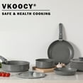 thumbnail image 3 of Vkoocy 9 Piece Nonstick Ceramic Cookware Set Pots and Pans Set with Removable Handle Detachable Handle Grey, 3 of 7