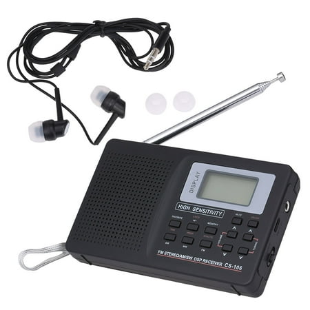 Radio FM AM / SW portable Radio stéréo multibande numérique Sortie écouteurs de l'heure Antenne externe avec fonction réveil | Walmart Canada