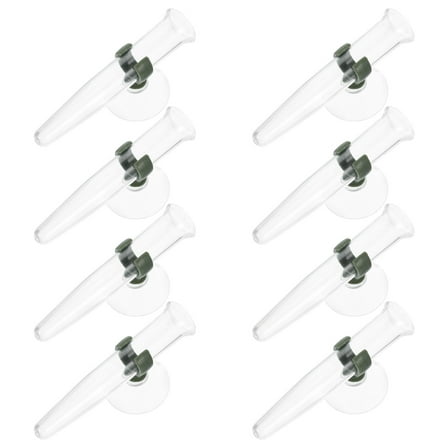 UEETEK 8Pcs Plastic Fresh Flower Nutrition Tube with Silicone Cap for Flower Shop