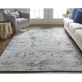 thumbnail image 2 of Feizy Laina Transitional Abstract, Ivory/Gray/Blue, 2' x 3' Accent Rug Easy Care Pet & Kid Friendly Stain Resistant Industrial Watercolor Floor Rug for Living room Bedroom, 2 of 8