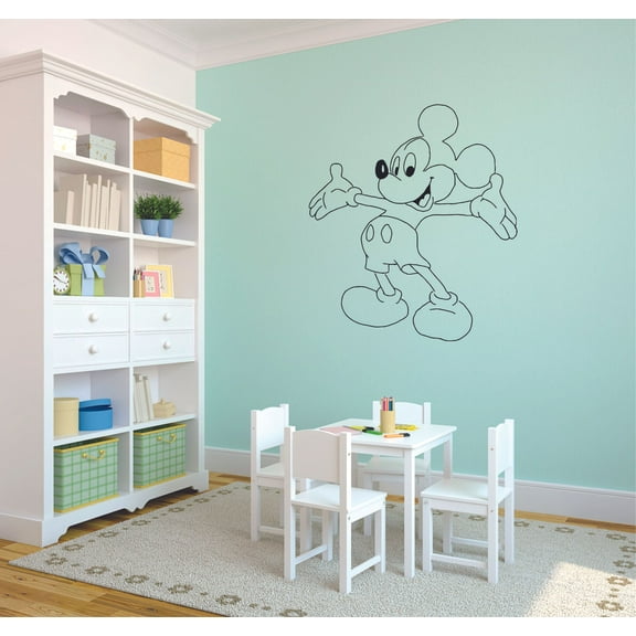 Mickey Mouse Walt Disney Character Cartoon Wall Sticker Art Decal for Girls Boys Children Room Bedroom Nursery Kindergarten House Fun Home Decor Stickers Wall Art Vinyl Decoration Size (10x8 inch)