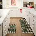 thumbnail image 3 of Merry Christmas Trees Kitchen Rugs Set of 2, Xmas Winter Welcome Buffalo Plaid Door Mat Anti-Slip Rubber for Home Kitchen - 17x29 and 17x47 Inch, 3 of 6