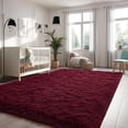 thumbnail image 3 of Nuttumico Large Burgundy Red Rug for Living Room, 5x8 Feet Large Fluffy Area Rugs for Bedroom, Thick Plush Carpet for Kids Room, Non-Slip Rectangle Fluffy Carpets for Home Decor, 3 of 8