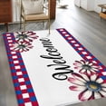 thumbnail image 3 of 3'x5' Area Rugs, 4th of July Red Blue Indoor Outdoor Area Rug for Living Room Bedroom, Plaid Daisy Welcome Washable Bathroom Rugs Kitchen Floor Carpet Mats Home Decor Aesthetic, 3 of 8