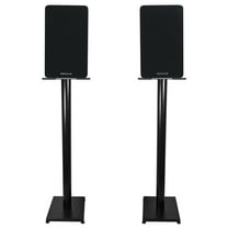 Pair Rockville RockShelf 54B Black 5.25" Home Bookshelf Speakers w/37" Stands