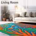 thumbnail image 2 of ODIKA 3'x5' Machine Washable Non-Slip Area Rug, Tropical Fish School Design Marine Entrance High Traffic Rug, Blue, 568954, 2 of 7