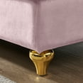 thumbnail image 5 of Modern Upholstered Sofa Chair with Metal Legs, Velvet Chaise Lounge Indoor with Backrest and Rolled Armrest, Storage Chaise Lounge with 1 Pillow for Living Room, Bedroom, Office, Pink, 5 of 9
