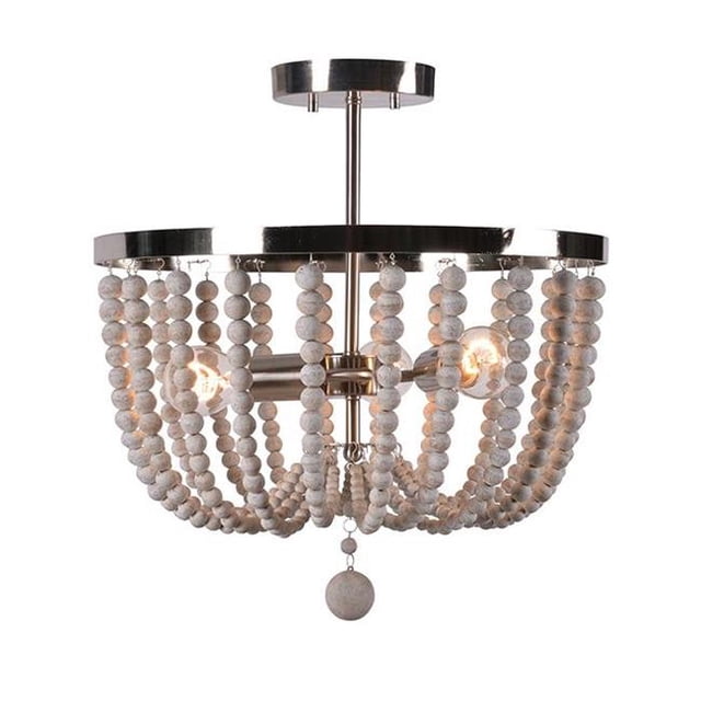 Kenroy Home 93136BS Dumas3 Perle de Bois Léger Semi Fl