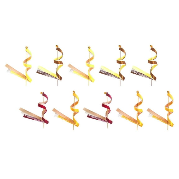 OUNONA 10pcs Wedding Ribbon Fairy Wands Decorative Lace Ribbon Sticks Mixed Color