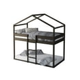 thumbnail image 3 of HMD Pasco Twin Over Twin Solid Wood House Loft Bed Frame Box A, Taupe, 3 of 3
