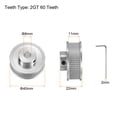 thumbnail image 2 of Uxcell 4pcs 2GT Timing Pulley 60T 8mm Bore 40mm Dia. Aluminum Timing Belt Pulley with Spanner for 10mm Width Belt, 2 of 6