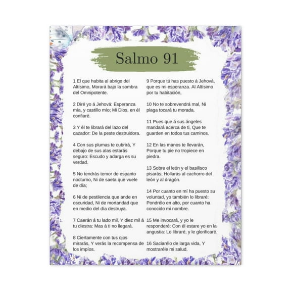 Salmo 91 Impresion De Arte Crist en la Pared Lista Para Colgar in Spanish Ready to Hang Bible Canvas Unframed