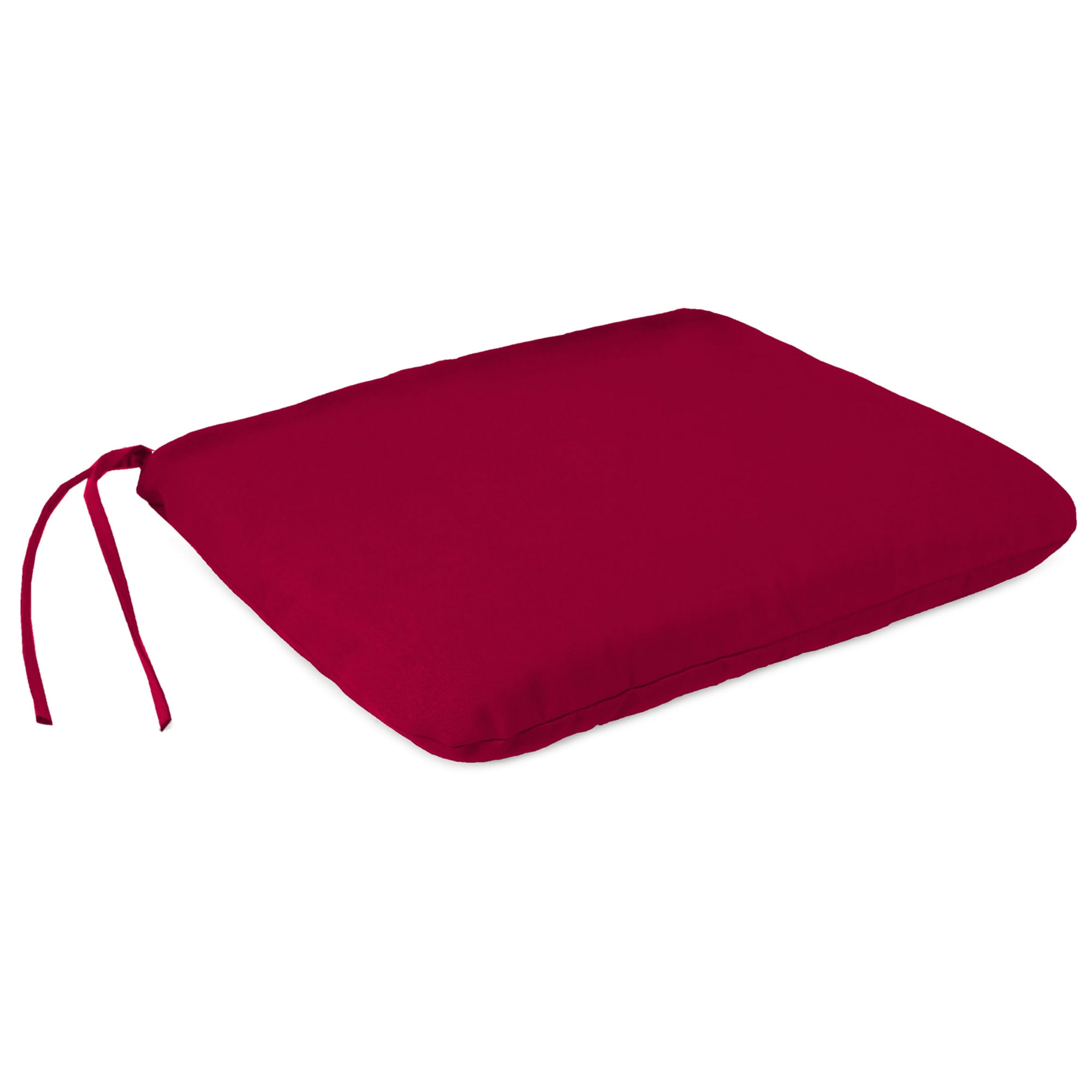 Jordan Manufacturing 16.5" x 18.5" Barn Red Solid Rectangular Outdoor Chair Pad Seat Cushion with Ties