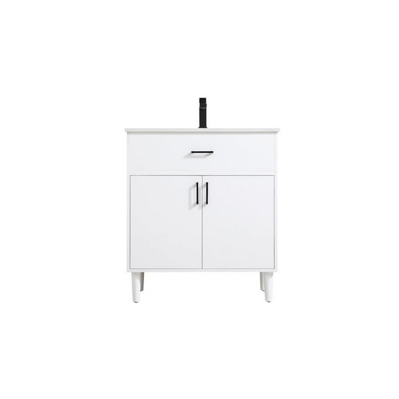 Elegant Kitchen and Bath Chandler 30 Inch Single Bathroom Vanity In White