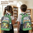 thumbnail image 4 of SEANATIVE PVC Clear Backpack for Kids Heavy Duty Transparent Bookbag See Through School Daypack Students Laptop Backpacks for Girls Boys, Tractor Dinosaur Green, 4 of 7