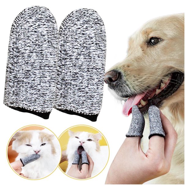 Juego de 2 uds de fundas para dedos para cepillado de dientes de mascotas, herramienta de limpieza de dientes para perros y gatos, cepillo de dientes para dedos de perros y gatos JAMW Sencillez