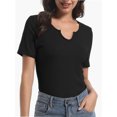 thumbnail image 2 of Womens Tops Crew Neck Summer Short Sleeve Casual Slim Fitted Tshirt, 2 of 6