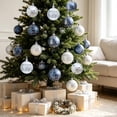 thumbnail image 5 of 16-Piece Christmas Ball Ornaments Set, Christmas Tree Ornaments, Electroplated Plastic Baubles with Hanging Loops for Tree Wreath Home Holiday Decor(White+Blue), 5 of 6