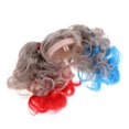 thumbnail image 1 of Peluca de cabellero de fibra sintética con gorra, peluca de cola doble roja azul para 1/6 BJD Baoblaze Peluca de muñecas Blythe, 1 of 8