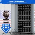 thumbnail image 4 of INTERGREAT Metal Storage Cabinet,72" Locking Steel Cabinets with 2 Doors and 4 Adjustable Shelves,Tall Steel Storage for Home Office, Garage,Warehuse (Black Grey), 4 of 17
