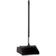 Upright Dust Pan with Serrated Yoke for Floor Cleaning, Restaurants, Office, And Janitorial Use, Plastic, 30 Inches, Black