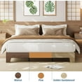 thumbnail image 3 of Eastvita King Size Wood & Metal Platform Bed Frame - 10.24" Underbed Storage, No Headboard, Pine, 3 of 9