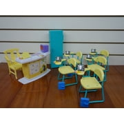 Gloria Classroom Doll Furniture Set with Locker, Desk, and Chairs, Fits 11.5 Dolls, 7 piece