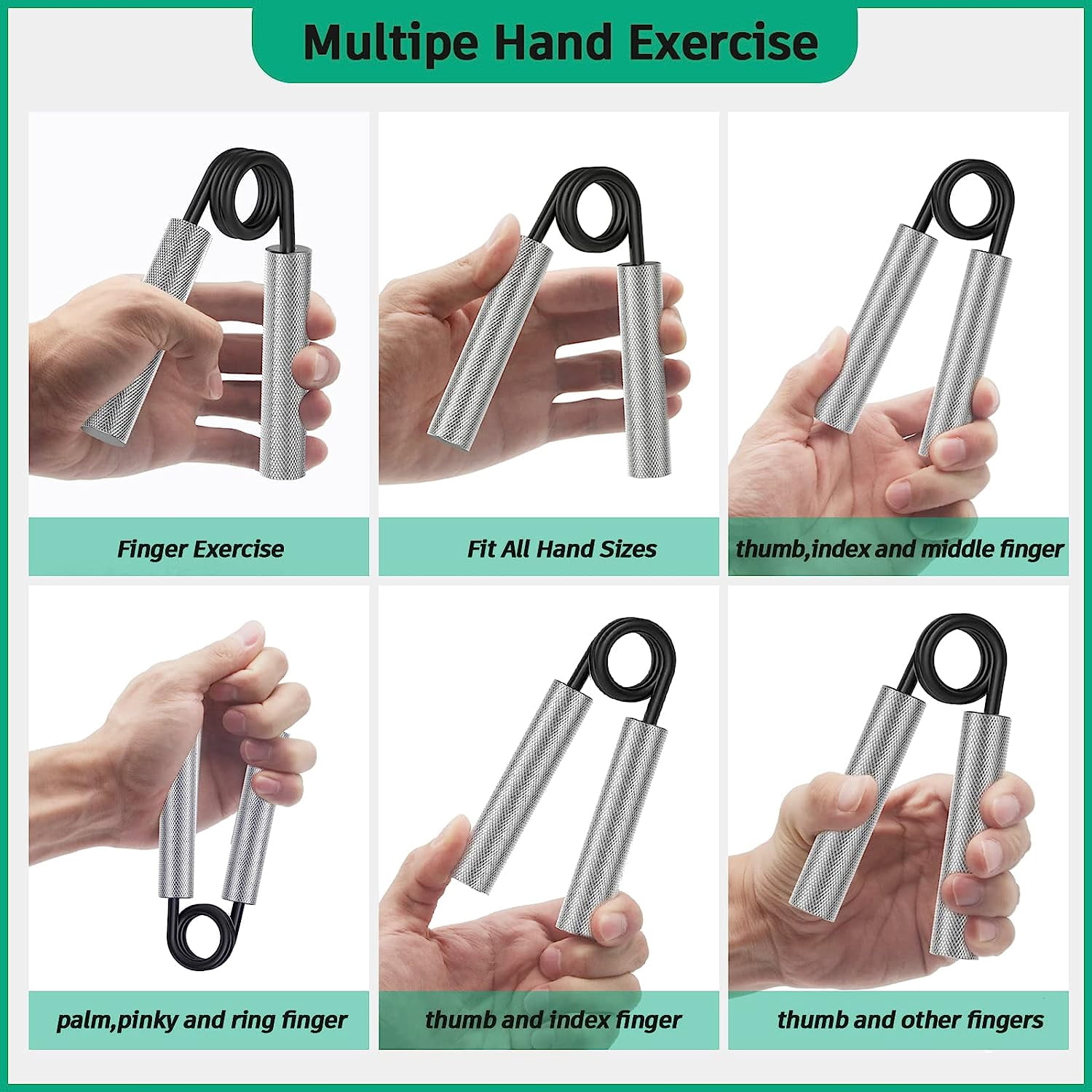 300 LB Heavy Duty Hand Grip Strengthener – Metal Grip Trainer for Forearm, Wrist & Finger Exercise