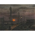 thumbnail image 2 of Karl Wiener 14x12 Gold Ornate Wood Frame and Double Matted Museum Art Print Titled - Rising Moon (1924), 2 of 4